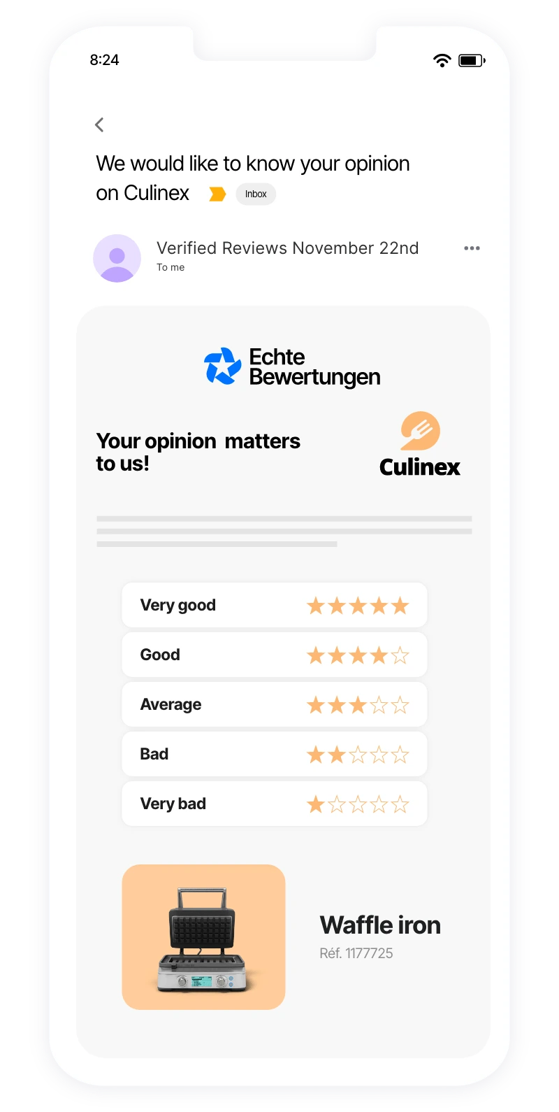 Bildschirm Smartphone Mail Kundenmeinung